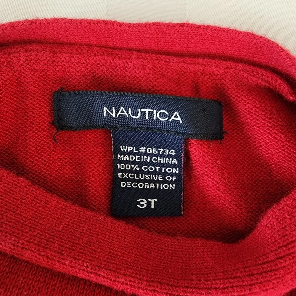 Nautica  Red & Blue Striped Sweater  With Pockets Girls Dress Size 3T